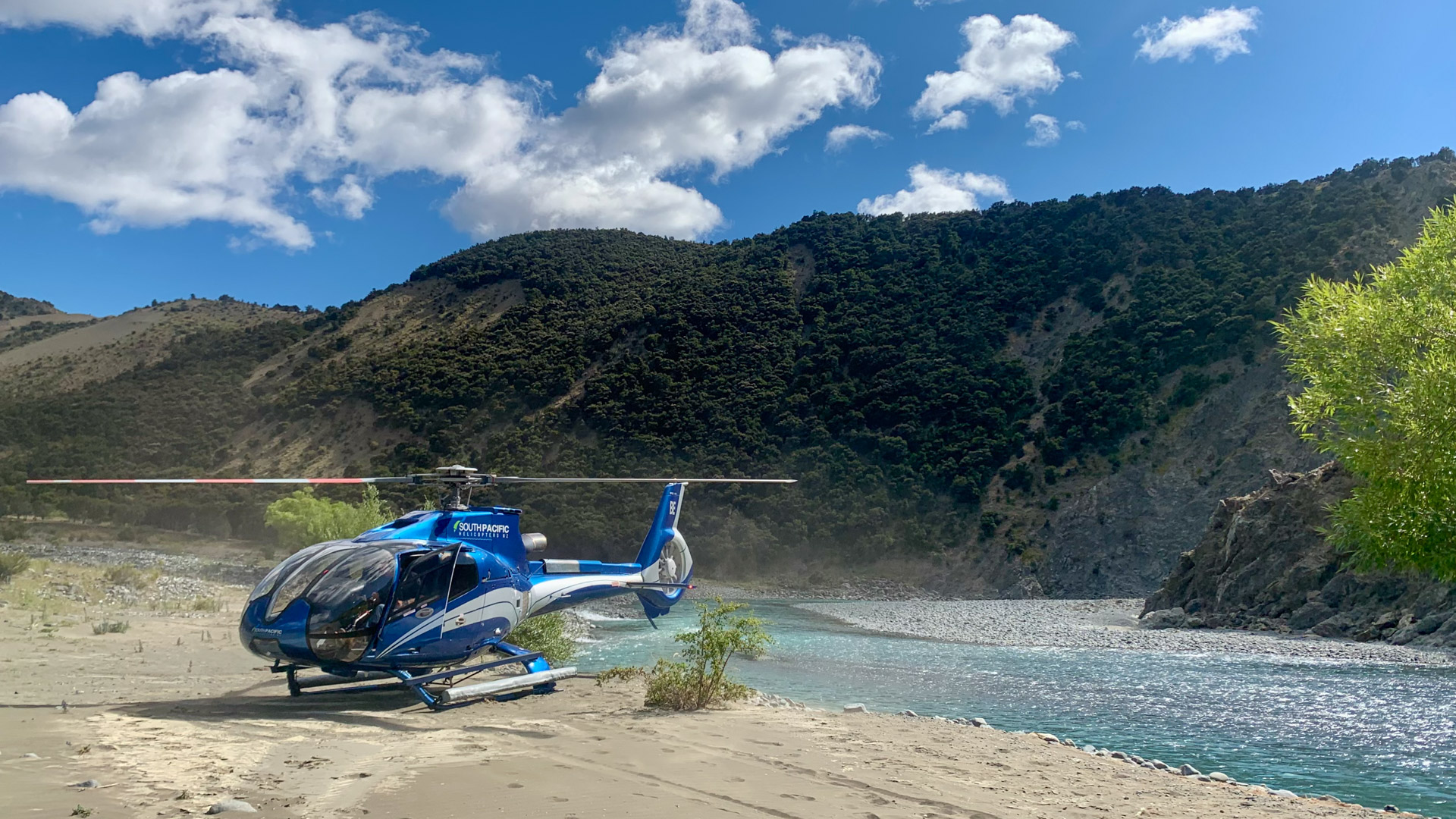A helicopter landing at Quail Flat